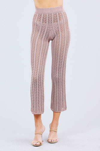 Long Flare Fishnet Sweater Pants