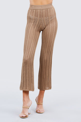 Flare Fishnet Sweater Pants Long