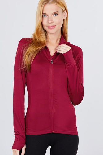 Cranberry Women's Workout Track Jacket Polyester-Spandex Blend