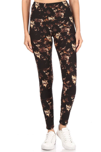 High Waist 5-Inch Yoga Legging with Banded Lined Multi Print Knit