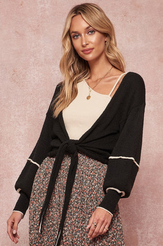 Textured Knit Cardigan Sweater for Women