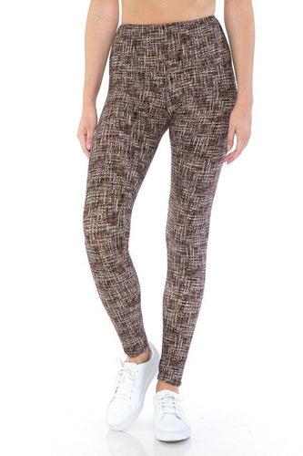 Yoga Style High Waist Multi Printed Banded Knit Legging