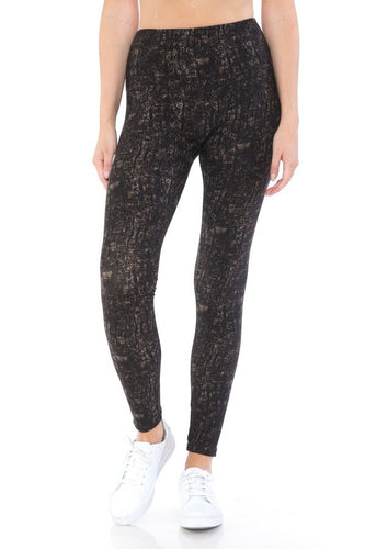 Yoga Style High Waist Multi Printed Banded Lined Knit Legging