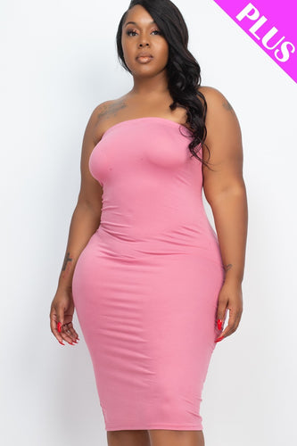 Plus Size Off Shoulder Bodycon Midi Dress with Stretch Jersey