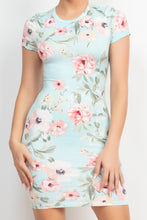 Short Sleeve Floral Bodycon Dress