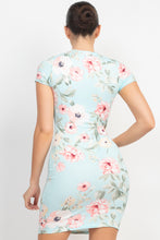 Short Sleeve Floral Bodycon Dress