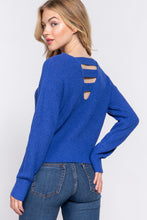 Dolman Long Sleeve Strappy Open Back Sweater