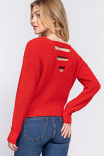Dolman long Sleeve Strappy Open Back Sweater