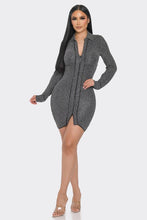 Mock Neck Long Sleeve Mini Dress