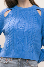 Knit Pullover Sweater With Cold Shoulder Detail