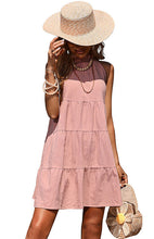 Women's Fashion Loose Solid Color Halter Cotton Linen Dress
