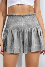 Glitter Smocked High-Waist Shorts