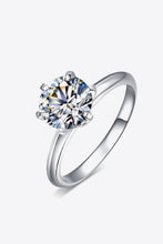 925 Sterling Silver 3 Carat Moissanite 6-Prong Ring