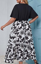 Women's Short Sleeve Plus Size Floral Dress