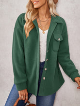 Women's solid color fashion Lapel Plush loose coat