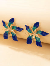 Multilayer Alloy Drip Oil Flower Floral Earrings Earrings