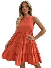 Women's Pats Pulling lotus leaf round neck sleeveless vest dresses