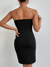 Women's sexy body repair pleated bag hip tube top dress