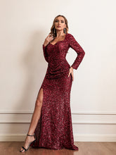 Woman'S New Long Sleeve Sequin Maxi Dress Dress