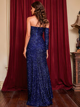 Woman'S New Sexy Sequin Tube Top Slit Party Dress Dress