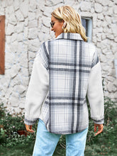 Women's Plaid Panel Fleece Long Sleeve Jacket