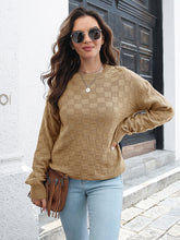 Women's three-dimensional Plaid loose sweater