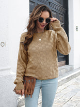 Women's three-dimensional Plaid loose sweater