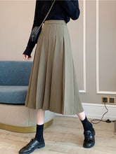 Women's High Waist Drape A-Line Midi Skirt