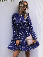 Women's fashion polka dot long sleeve dress