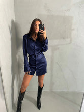 Women’s Silky Collared Button Down Romper With Long Loose Fit Cuffed Sleeves