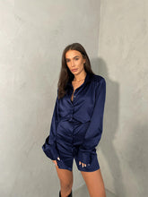 Women’s Silky Collared Button Down Romper With Long Loose Fit Cuffed Sleeves