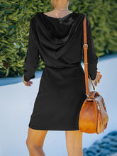 Women's Autumn and Winter New Popular Long Sleeve Hooded Dress Short Dress Women