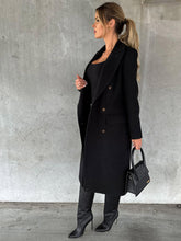 Women’s Classy Business Casual Overcoat With Button Fastens And Front Pockets