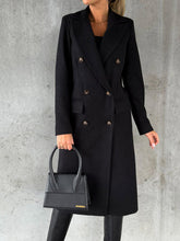 Women’s Classy Business Casual Overcoat With Button Fastens And Front Pockets