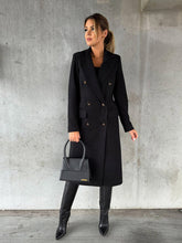 Women’s Classy Business Casual Overcoat With Button Fastens And Front Pockets