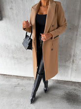 Women’s Classy Business Casual Overcoat With Button Fastens And Front Pockets