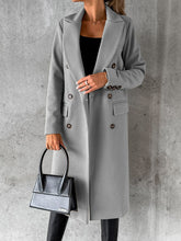 Women’s Classy Business Casual Overcoat With Button Fastens And Front Pockets