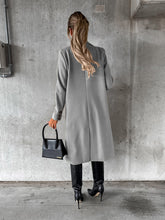 Women’s Classy Business Casual Overcoat With Button Fastens And Front Pockets