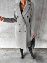 Women’s Classy Business Casual Overcoat With Button Fastens And Front Pockets