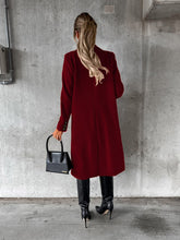Women’s Classy Business Casual Overcoat With Button Fastens And Front Pockets