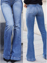 Women’s Fashionable High Waisted Boot Cut Jeans With Front Patch Pockets