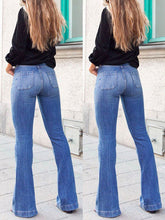Women’s Fashionable High Waisted Boot Cut Jeans With Front Patch Pockets