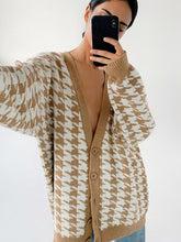 Women’s Knit Print Button Front Long Sleeve V Neck Cardigan