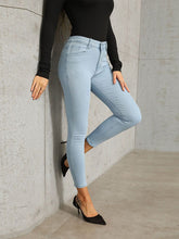 Women’s Basic High Waisted Denim Skinny Jeans With High Ankle Cut