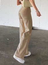 Women's  jeans loose slim high waist straight leg pants women's casual trousers
