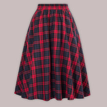 Women’s Plaid Print Buttons High Waist Midi Skirt