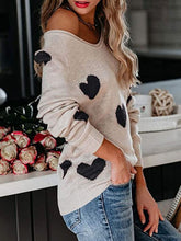 Love Valentine's Day V Neck Knit Pullover Sweater