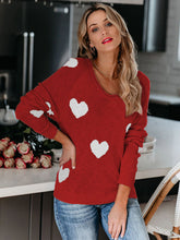 Love Valentine's Day V Neck Knit Pullover Sweater