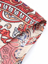 Women's Lace Up Holiday Ethnic Print Dress