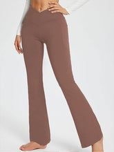 Women’s Solid Color Full Length Pocket Waist Flare Leggings